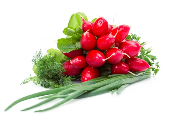 Radish, onions, parsley, dill — Stock Photo, Image