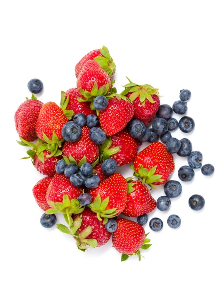 Heap of strawberry and bilberry — Stock Photo, Image