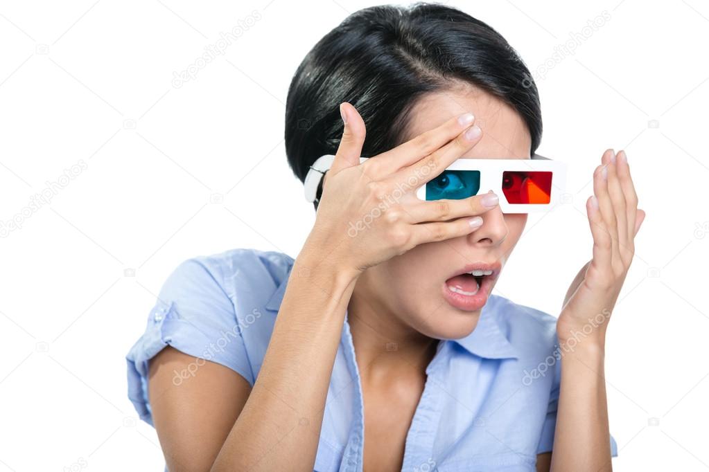 Girl in 3D glasses