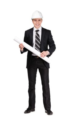 planı ile kask içinde adam