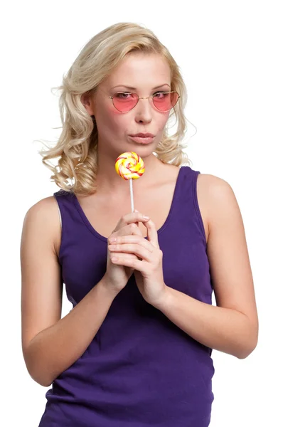 Junges Mädchen mit Lollypop — Stockfoto