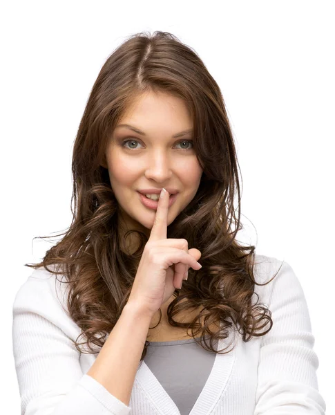 Woman silence gestures — Stock Photo, Image
