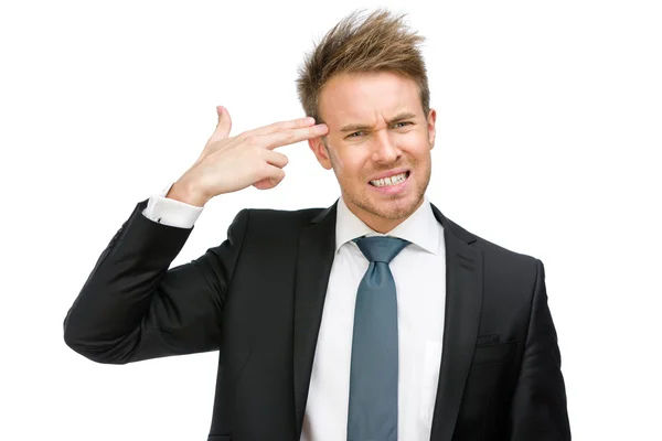 Manager hand gun gesturing — Stock Photo, Image