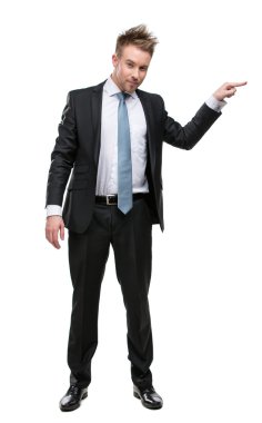 bir şey shoving işadamı