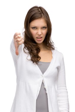 aşağı thumbing kız