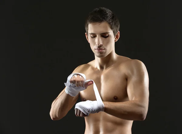 Boxer wraps hands — Stock Photo, Image