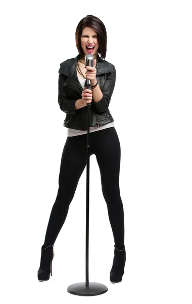 rock şarkıcısı tutma statik mic