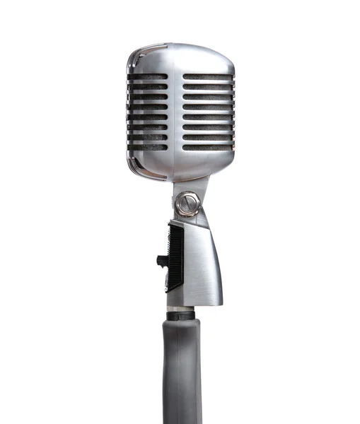 Silver microphone — Stock Photo, Image