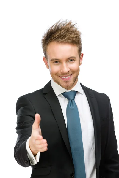 Business man handshake gesturing — Stock Photo, Image