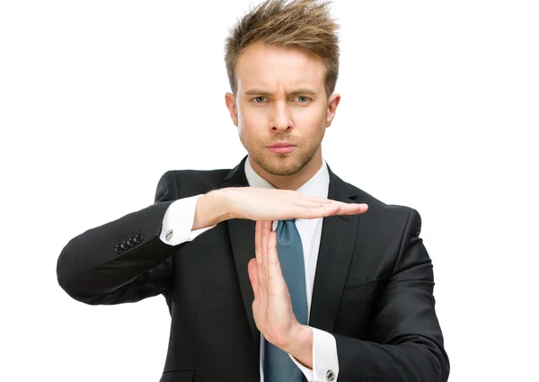 Businessman time out gesturing — Stock Photo, Image