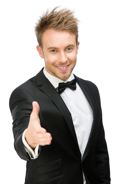 Businessman handshake gesturing — Stock Photo, Image