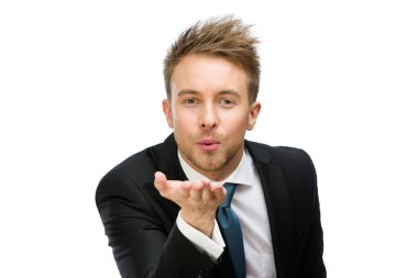 iş adamı üfleme öpücük