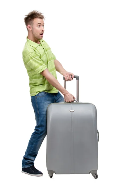 Man en kofferadam ve bavul — Stok fotoğraf