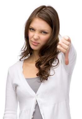 aşağı thumbing kadın