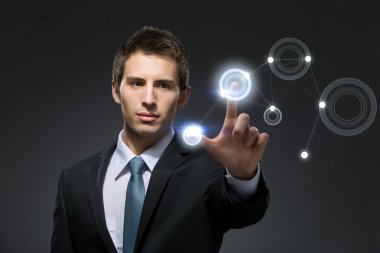 işadamı hightech dokunmatik ekran