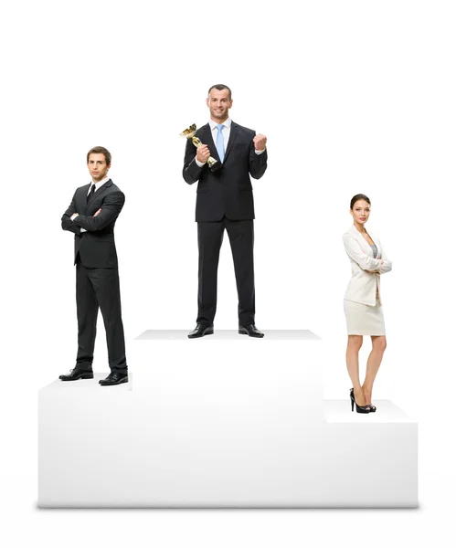 Business people on the podium — Stock Photo, Image