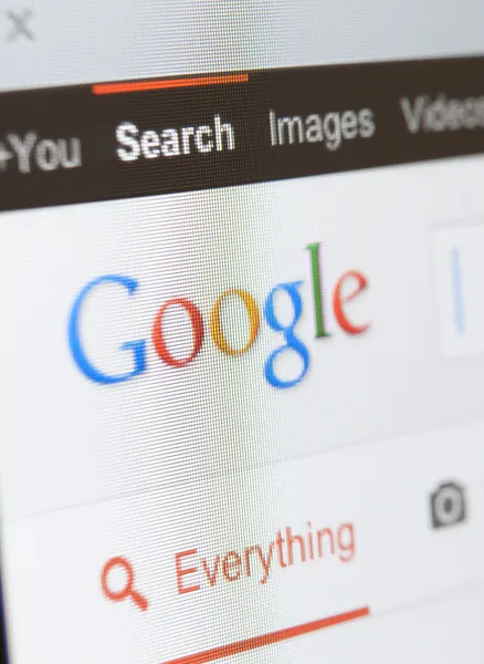 Close up view of google page screenshot — Stock Photo, Image