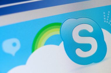 Close up of skype icon clipart