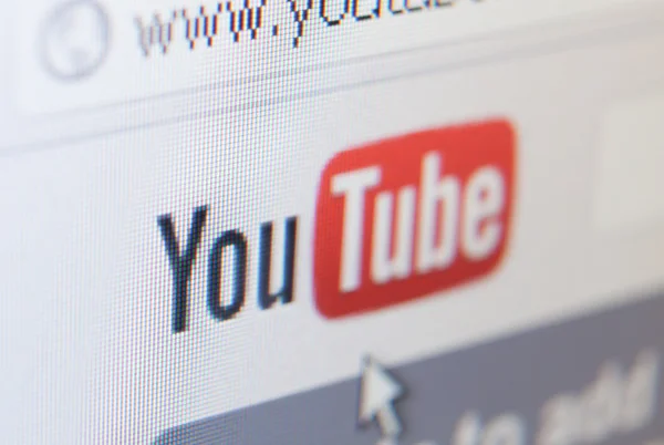 Close up of youtube icon — Stock Photo, Image