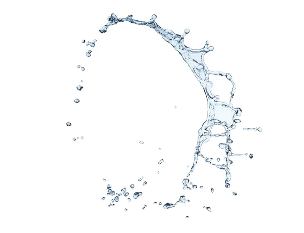 Close up view of blue water splash and water drops — Stock Photo, Image