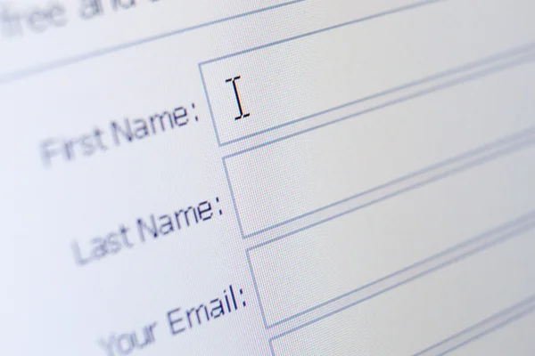 サインアップ フォームのクローズ アップ — ストック写真