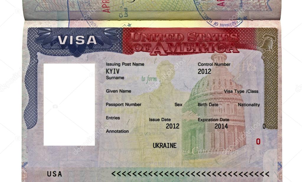 American visa for ukrainian citizen, usa travel document. — Stock Photo
