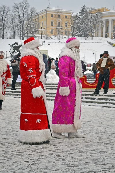 Santa Claus (Did Moroz) saluda con Navidad, Vacaciones de Año Nuevo . — Foto de Stock