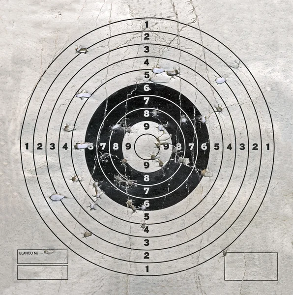 Старовинна мішень з купою отворів, безпека . Ліцензійні Стокові Зображення