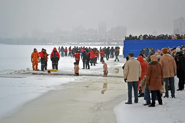 Kiev, Ukrayna sabah Epiphany (kreshchenya). — Stok fotoğraf