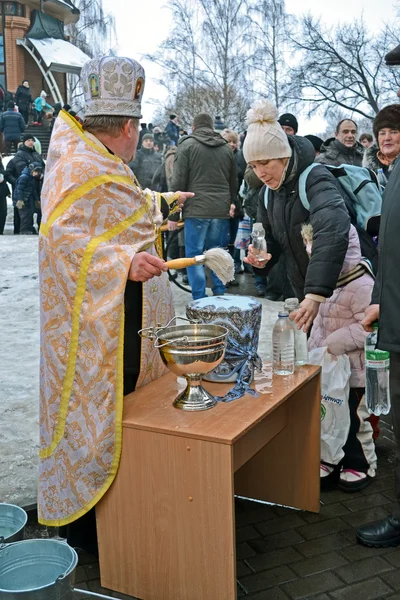 Κίεβο - 19 Ιανουαρίου: Θεοφάνεια (kreshchenya) το πρωί στο Κίεβο. Royalty Free Φωτογραφίες Αρχείου