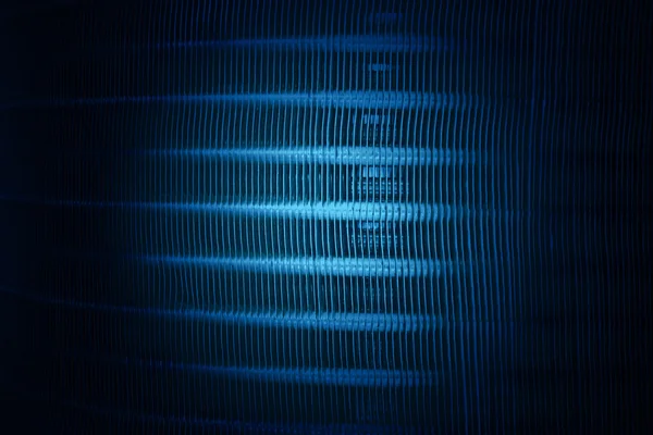 Magic blue light on metal grid, unknown science. — Stock Photo, Image