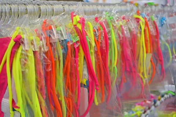 Packed belts diversity, rainbow cord heap. — Stock Photo, Image