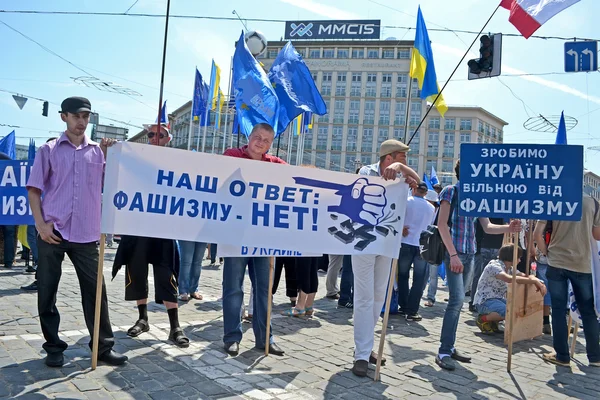 Политическая встреча против фашизма 18 мая 2013 года в Киеве, Украина . — стоковое фото