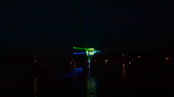 Laser show, Kiev Rus christendom, 1025th verjaardag, — Stockvideo