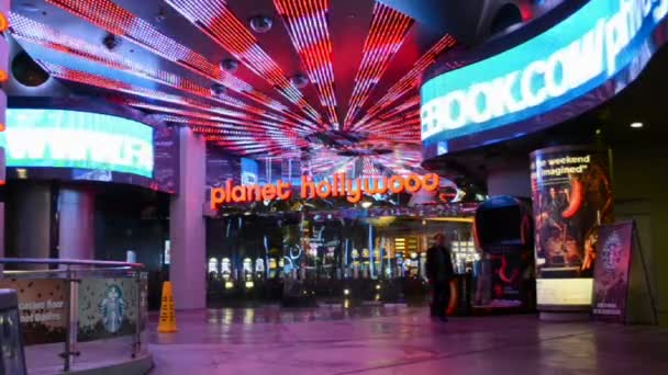 Las Vegas neon light, Planet Hollywood Resort and Casino, USA. — Stock Video
