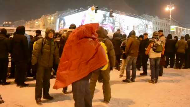 Euron maidan möte i Kiev, Ukraina. — Stockvideo