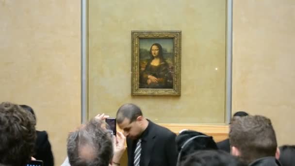 Mona lisa (gioconda, jaconde) von leonardo davinci, rastermuseum, paris, frankreich. — Stockvideo