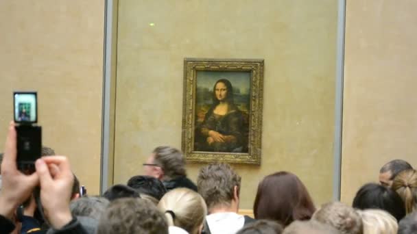 Mona lisa (gioconda, jaconde) od leonardo davinci, muzeum louvre, Paříž, Francie. — Stock video