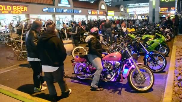 Las Vegas, Meeting of the outlaw bike clubs (aka OBC). — Stock Video