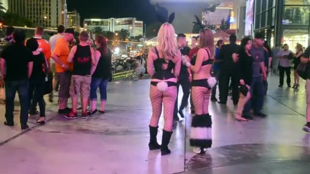 Sexy girls on the Las Vegas Strip in Las Vegas, Nevada, — Stock Video