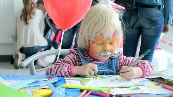 Child drawing, International Children's day. — Stock Video