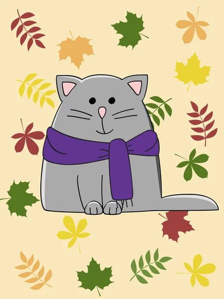 秋天的猫 — 图库矢量图片