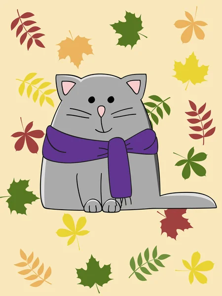 Gatto d'autunno Illustrazioni Stock Royalty Free