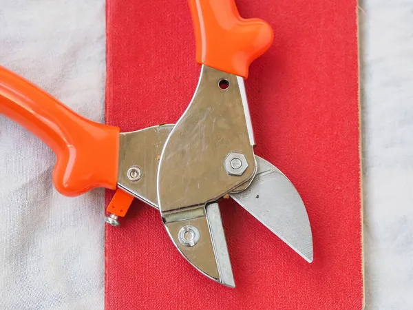 Powerful Metal Garden Shears Red Handle — Stock Photo, Image