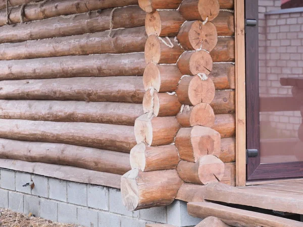 Logs Sauna House Wall — Stock Photo, Image