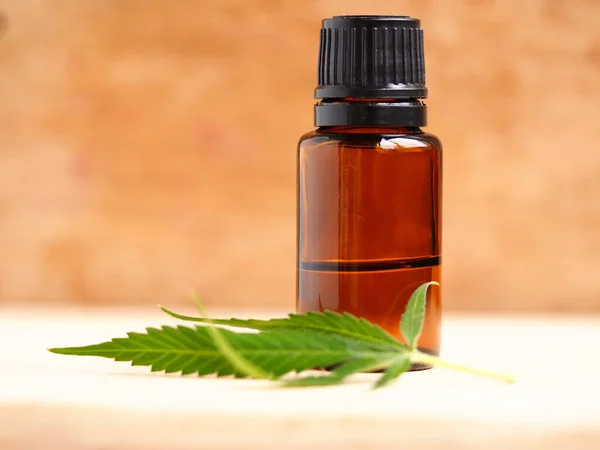 Medische Marihuana Cannabis Weed Close Olie Fles — Stockfoto