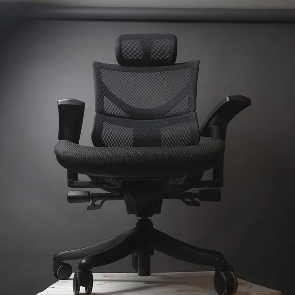 Czarny Komfortowe Biuro Krzesło Meble — Zdjęcie stockowe