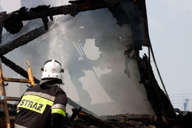 Polonya'da küçük köyde yangın, kurtarma eylemi