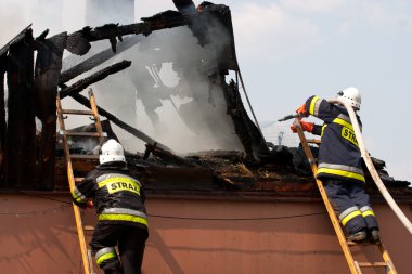 Polonya'da küçük köyde yangın, kurtarma eylemi