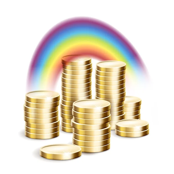 Rainbow over money — Stock Vector